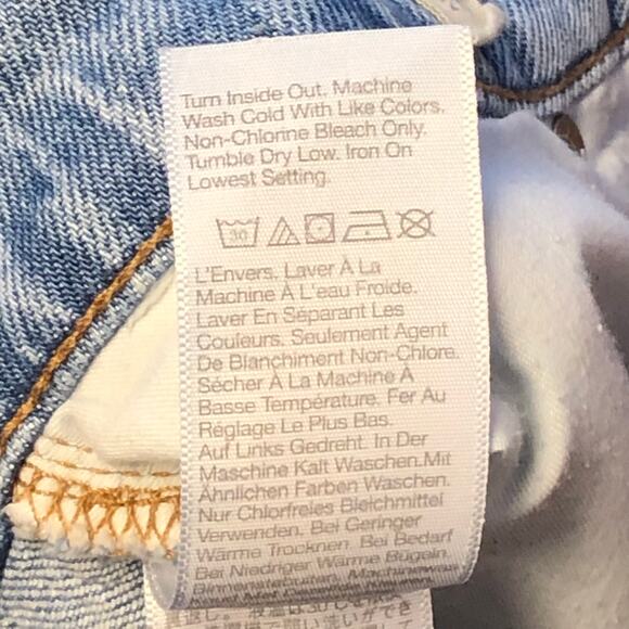 Madewell The Perfect Vintage Jean Light Wash Distressed Raw Hem Size 27P - Picture 9 of 13